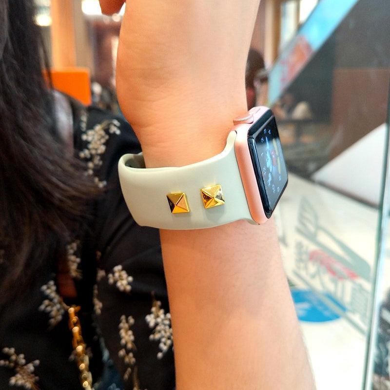 【5色】スクエア リベット シリコンバンド apple watch バンド givgiv