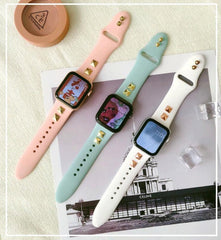 【5色】スクエア リベット シリコンバンド apple watch バンド givgiv