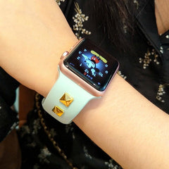 【5色】スクエア リベット シリコンバンド apple watch バンド givgiv