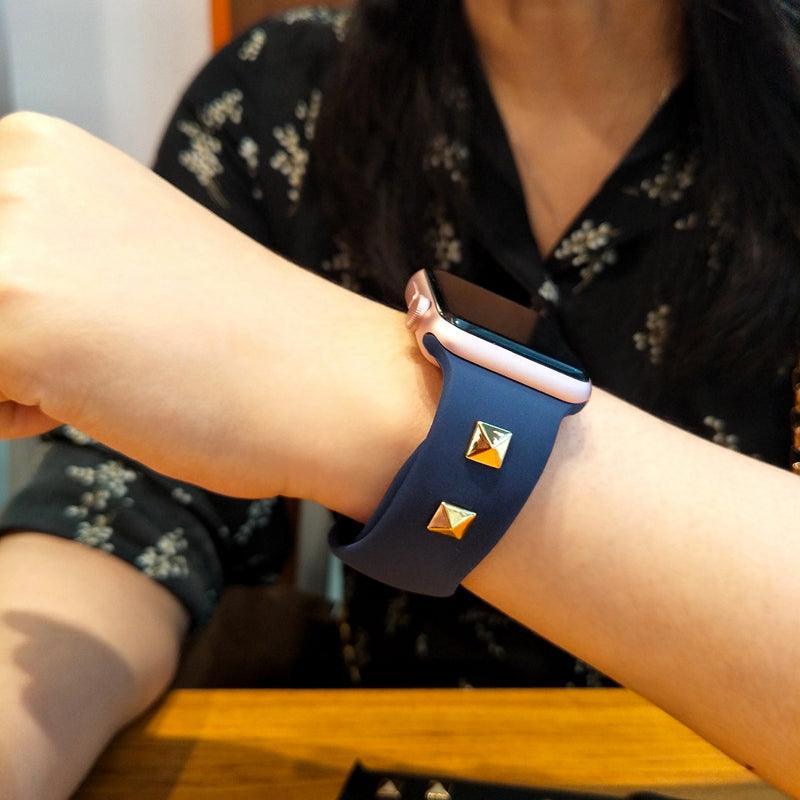 【5色】スクエア リベット シリコンバンド apple watch バンド givgiv