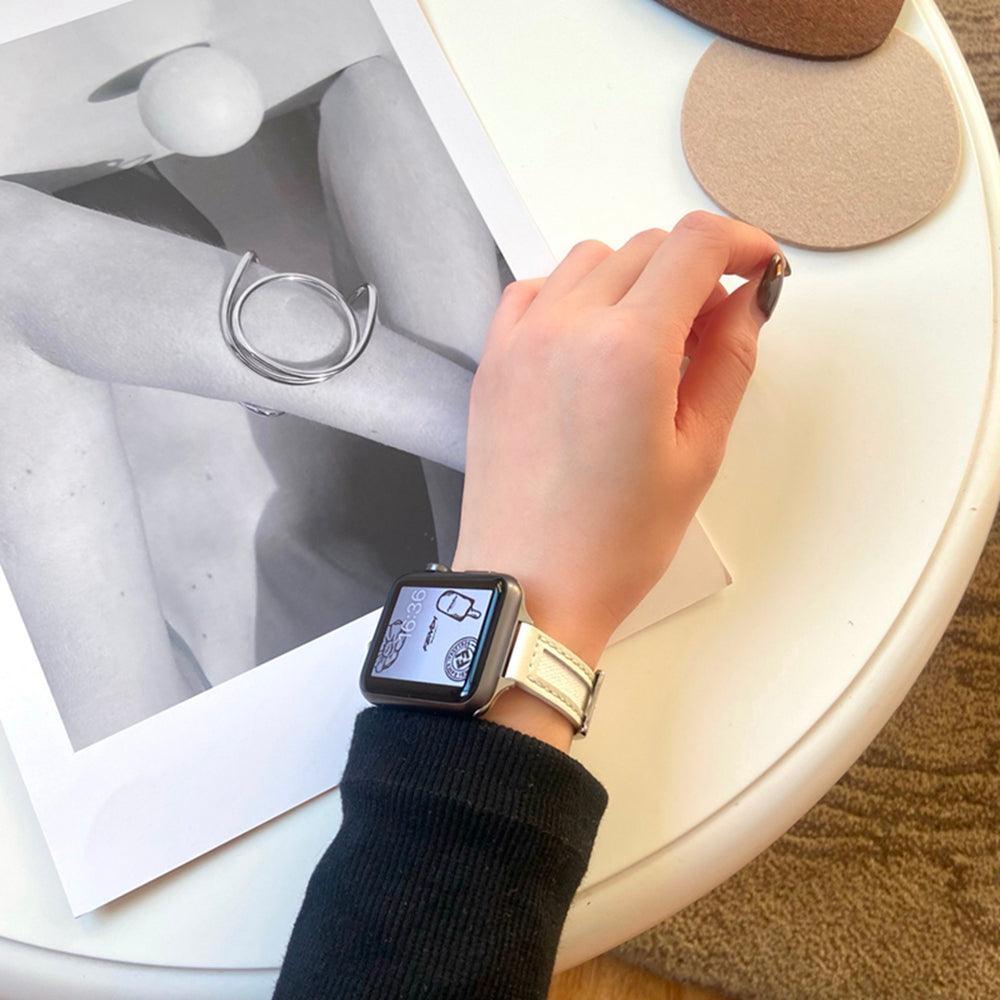 【5色】スリム キャンバス 本革 アップルウォッチ バンド apple watch バンド givgiv