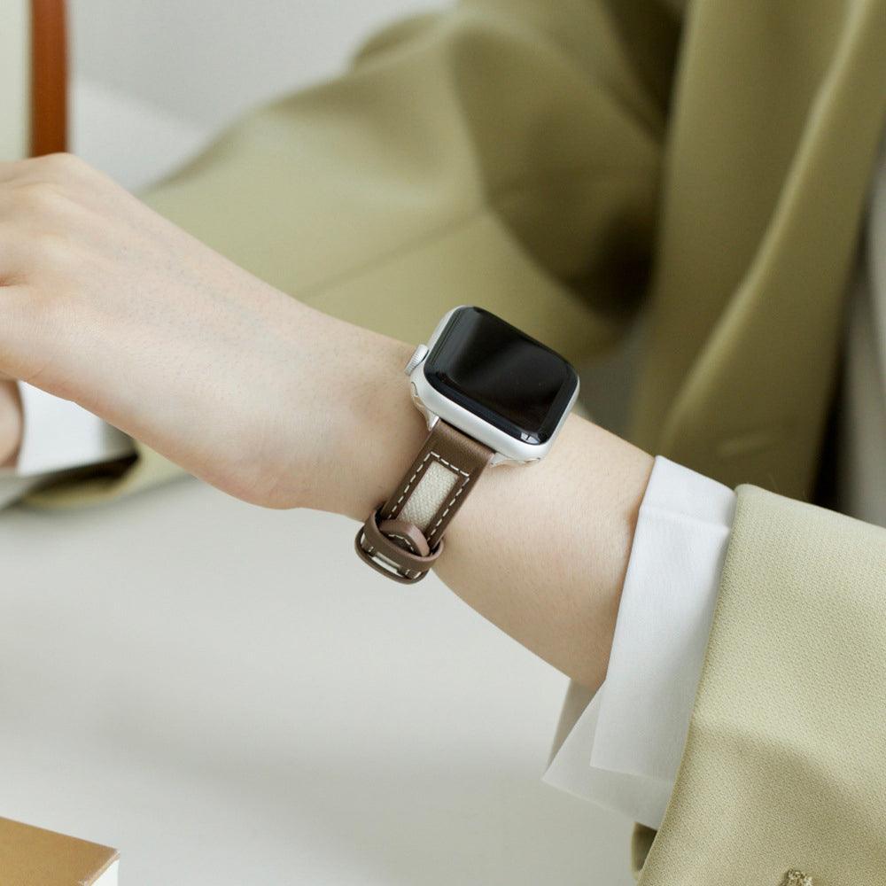 【5色】スリム キャンバス 本革 アップルウォッチ バンド apple watch バンド givgiv