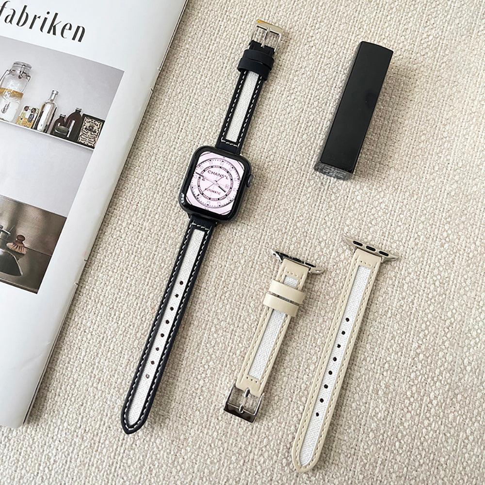 【5色】スリム キャンバス 本革 アップルウォッチ バンド apple watch バンド givgiv