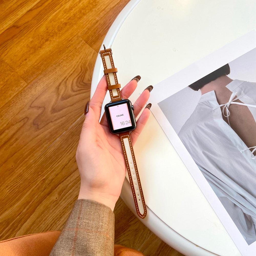 【5色】スリム キャンバス 本革 アップルウォッチ バンド apple watch バンド givgiv