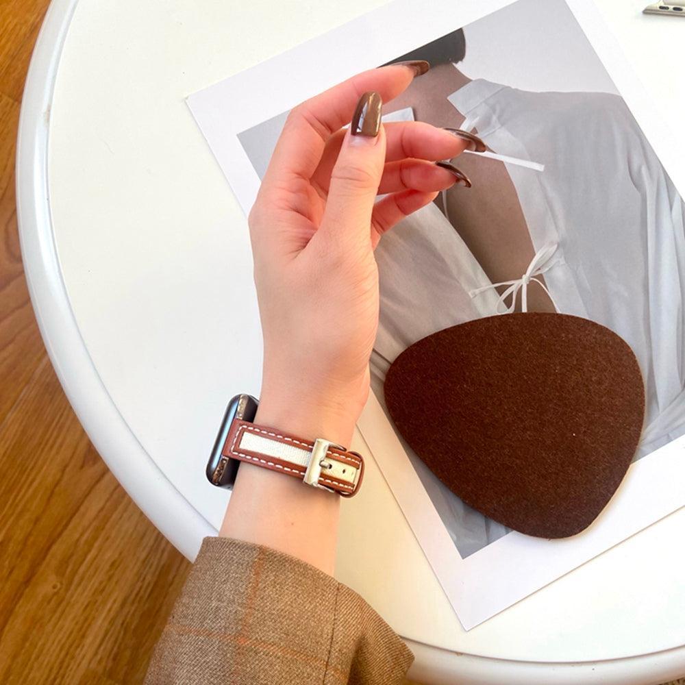 【5色】スリム キャンバス 本革 アップルウォッチ バンド apple watch バンド givgiv