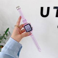 【5色】 スリム クリアー バンド Applewatch専用 apple watch バンド givgiv 38mm/40mm/41mm用 02パープル