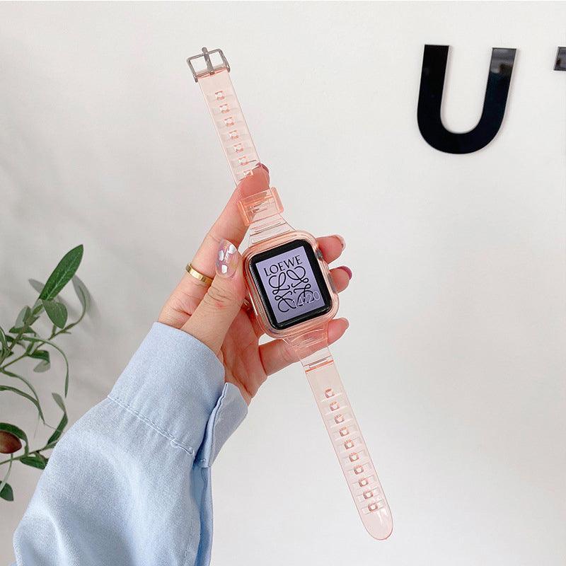 【5色】 スリム クリアー バンド Applewatch専用 apple watch バンド givgiv 38mm/40mm/41mm用 03ピンク