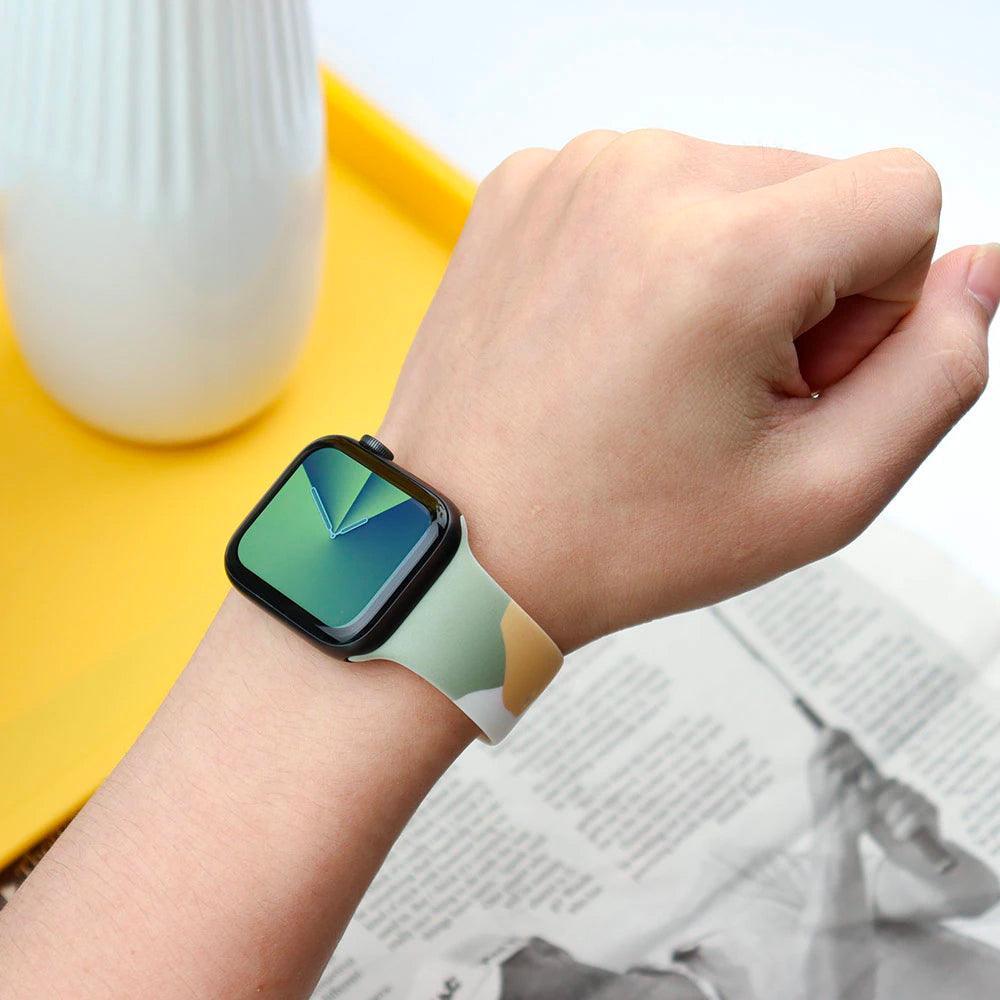 【6色】アート ドローイング シリコンバンド apple watch バンド givgiv