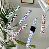 【6色】チェックグリッド シリコンバンド apple watch バンド givgiv