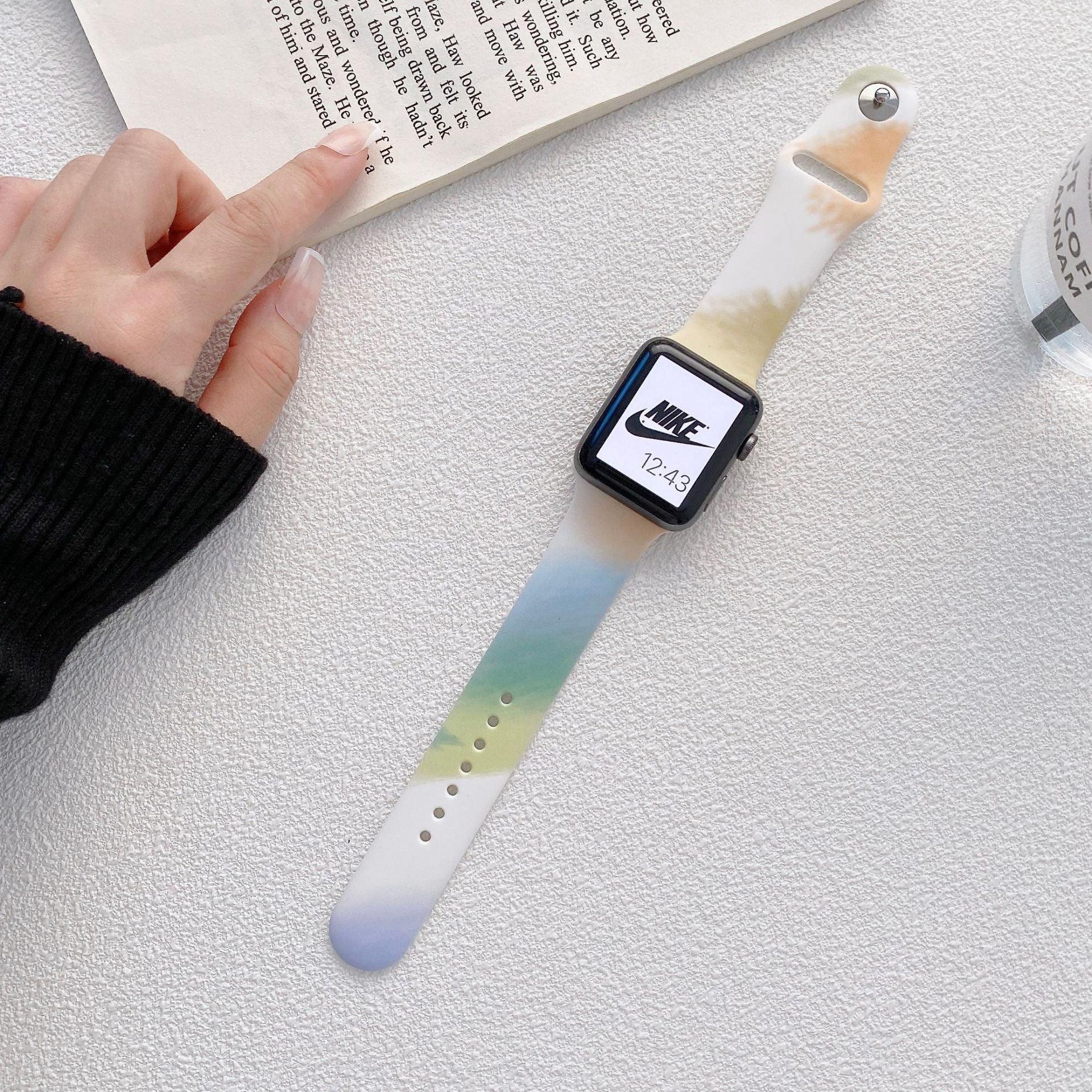 【6色】ペイントウォーターカラー シリコンバンド applewatch apple watch バンド givgiv #01 (バンドのみ) 38mm/40mm/41mm用