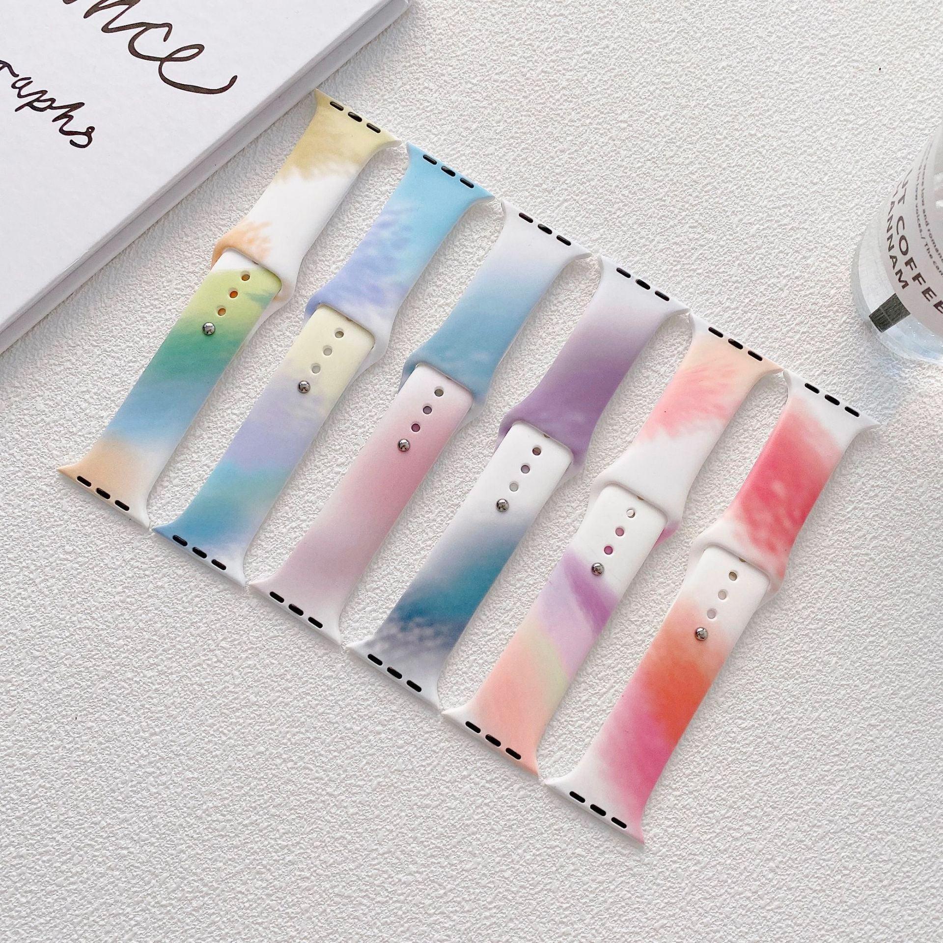 【6色】ペイントウォーターカラー シリコンバンド applewatch apple watch バンド givgiv