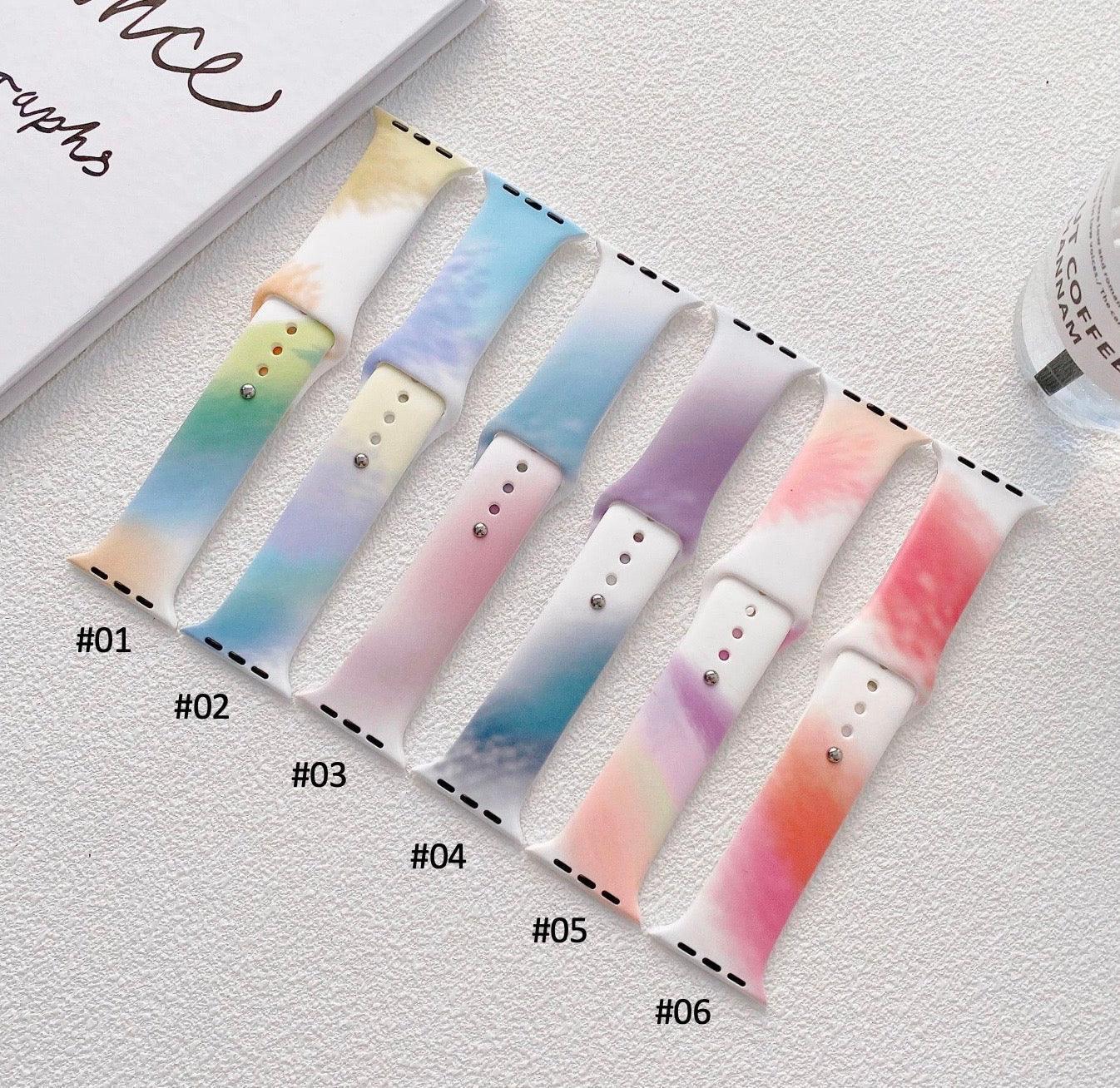 【6色】ペイントウォーターカラー シリコンバンド applewatch apple watch バンド givgiv