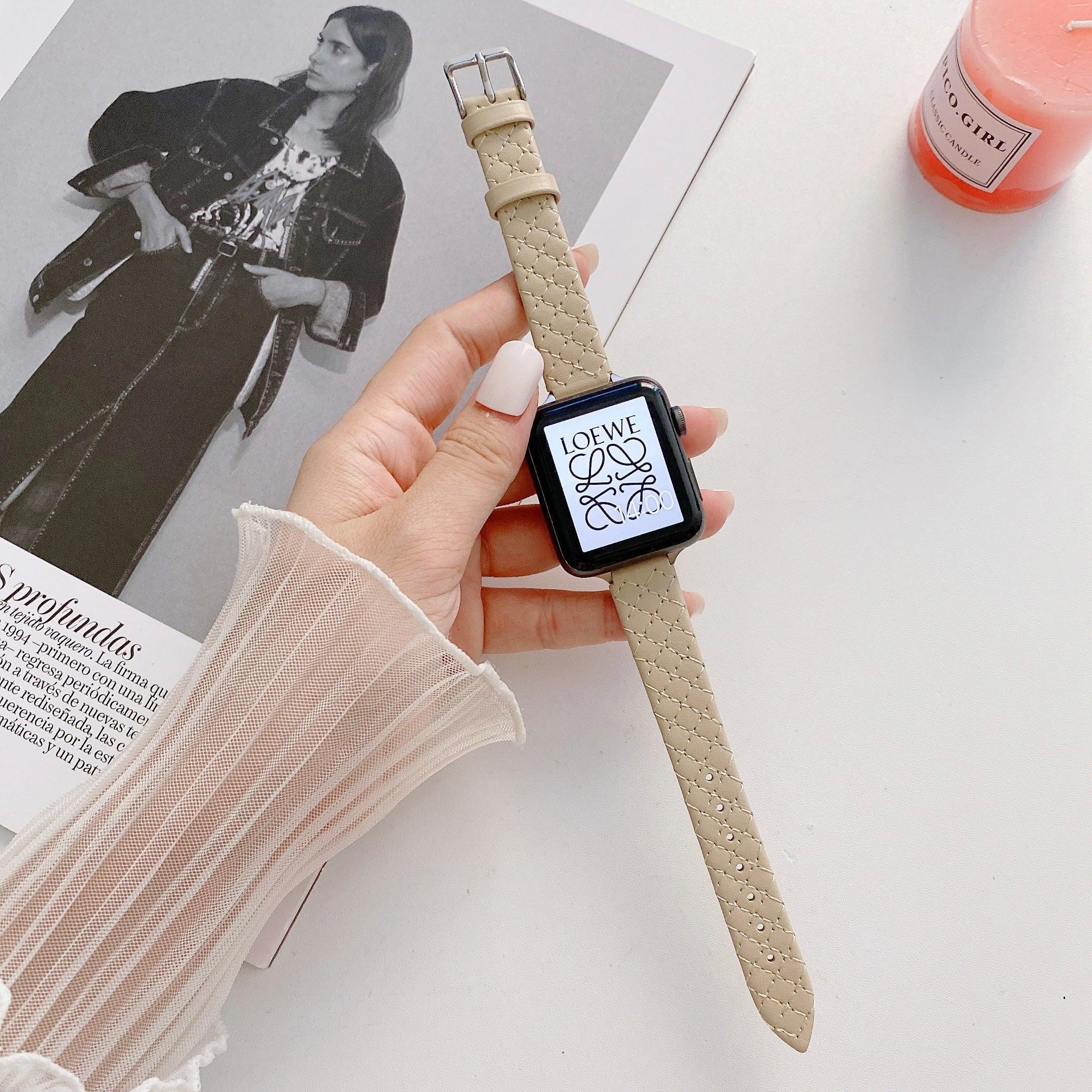 【6色】スリム スクエア 本革 applewatchバンド apple watch バンド givgiv 38mm/40mm/41mm用 03ベージュ