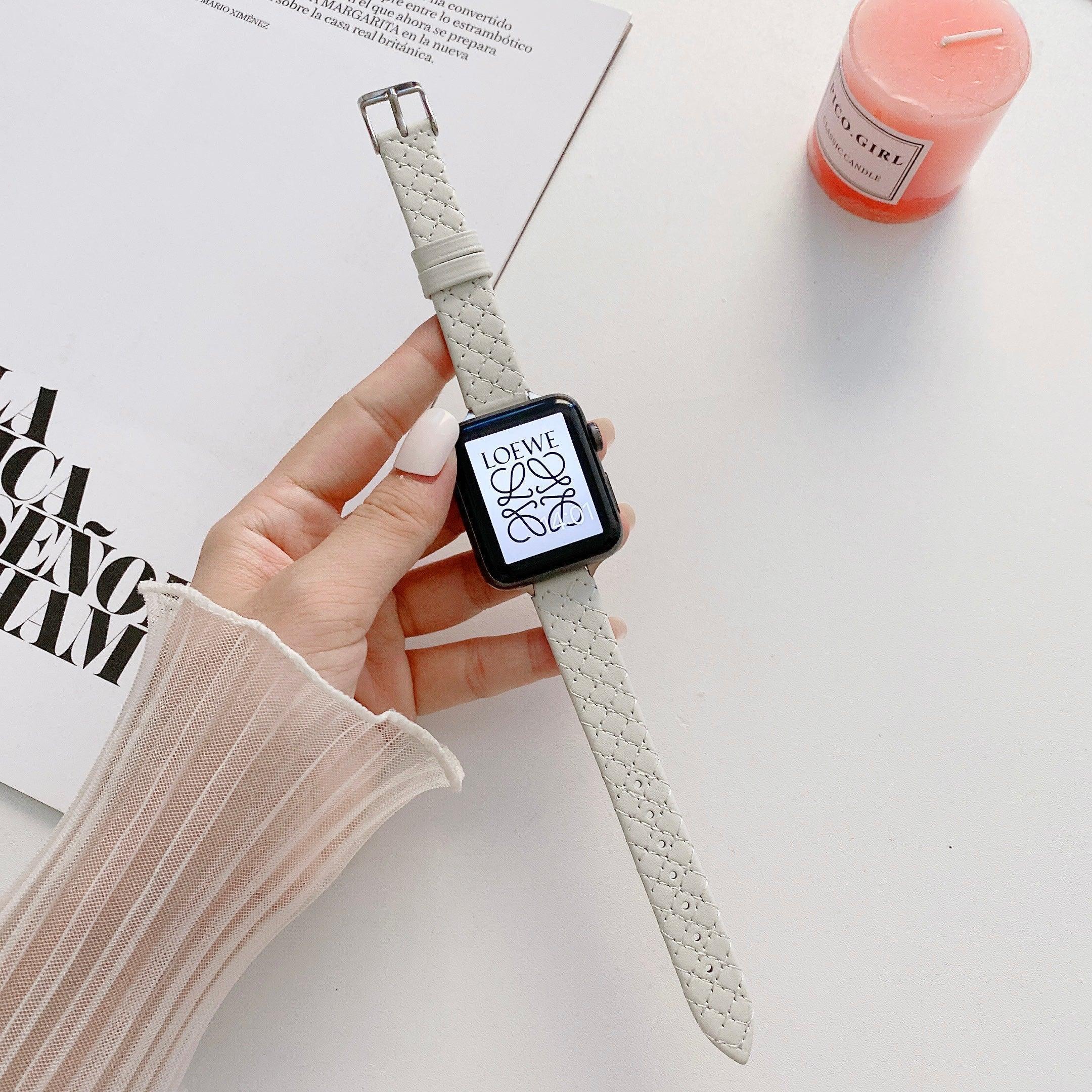 【6色】スリム スクエア 本革 applewatchバンド apple watch バンド givgiv 38mm/40mm/41mm用 06ホワイト