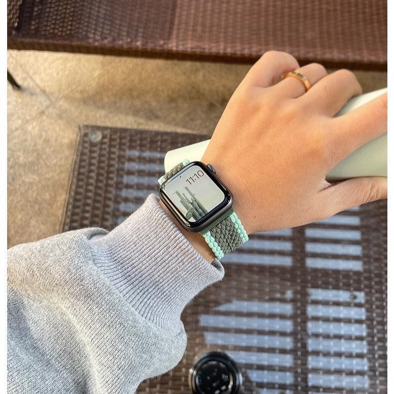 【6色】ツートン ストラップ ループ アップルウォッチバンド apple watch バンド givgiv 03グレー&ミント 38mm/40mm/41mm用