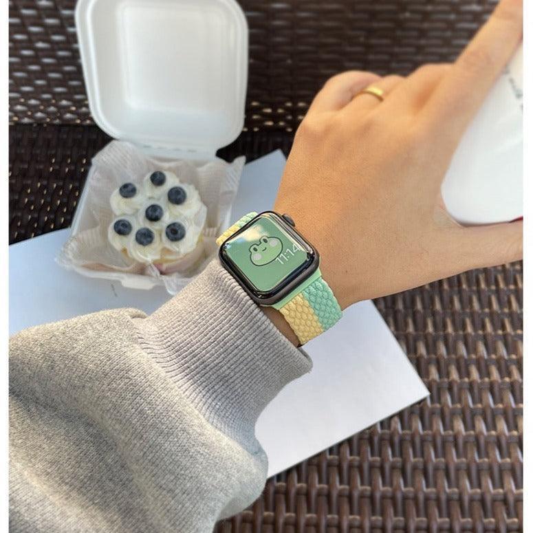 【6色】ツートン ストラップ ループ アップルウォッチバンド apple watch バンド givgiv 06ミント&ベージュ 38mm/40mm/41mm用