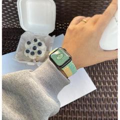 【6色】ツートン ストラップ ループ アップルウォッチバンド apple watch バンド givgiv 06ミント&ベージュ 38mm/40mm/41mm用