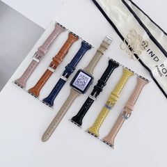 【7色】スリム 光沢 クロッコ型押、ヘビ型押し 本革 Applewatch バンド apple watch バンド givgiv