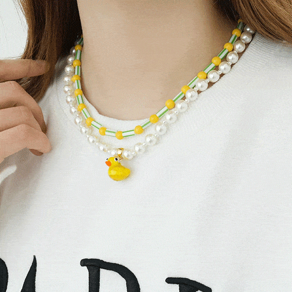 アヒルボールド真珠ネックレス ring soo&soo