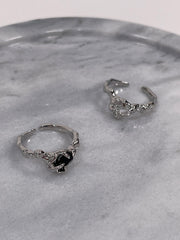 アイスクリスタル ブラック キュービック ウェーブリング ring oh-kim