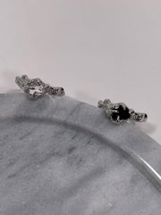 アイスクリスタル ブラック キュービック ウェーブリング ring oh-kim