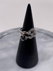 アイスクリスタル ブラック キュービック ウェーブリング ring oh-kim