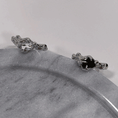 アイスクリスタル ブラック キュービック ウェーブリング ring oh-kim