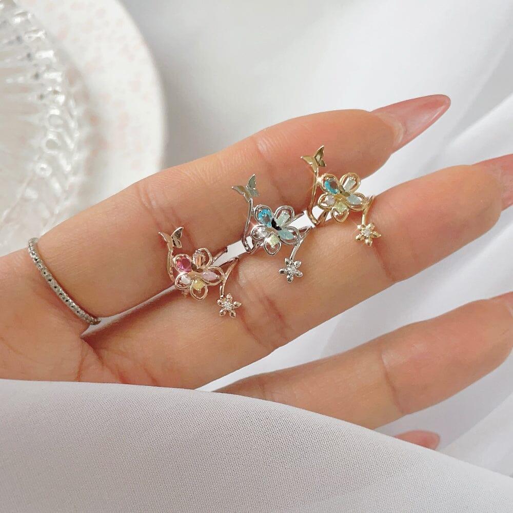 アン フラワー イヤーカフ Earcuffs bling moon