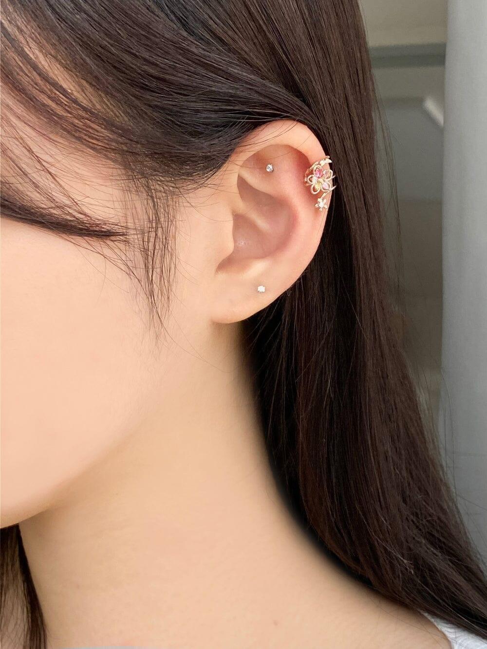 アン フラワー イヤーカフ Earcuffs bling moon