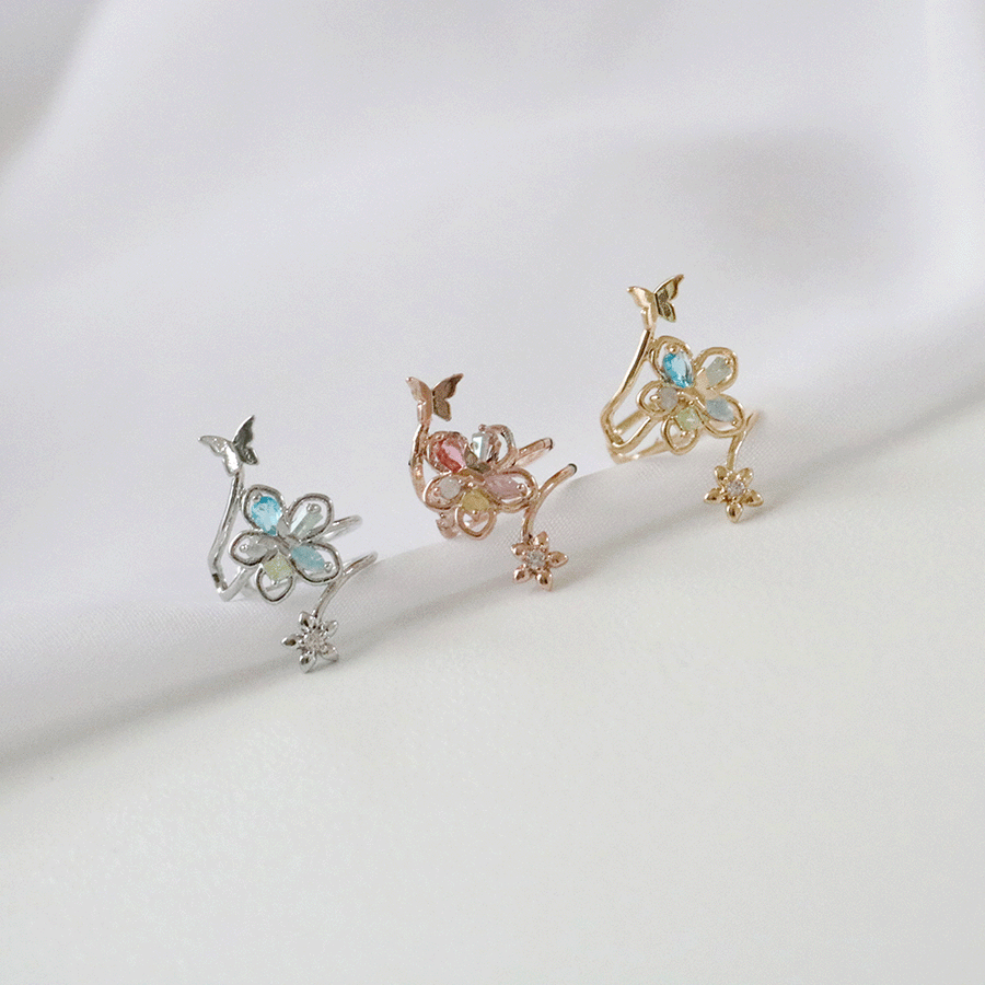 アン フラワー イヤーカフ Earcuffs bling moon
