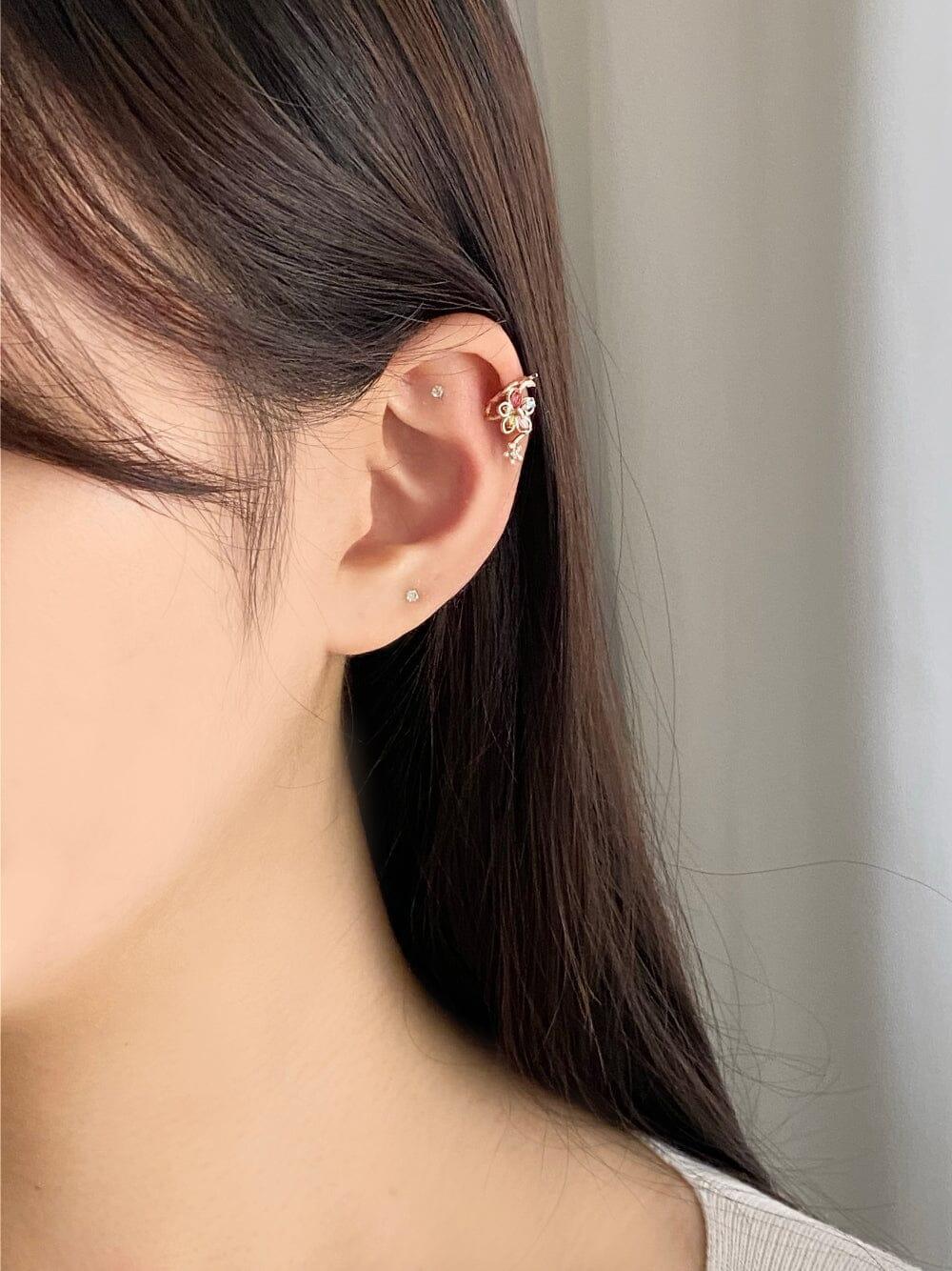アン フラワー イヤーカフ Earcuffs bling moon