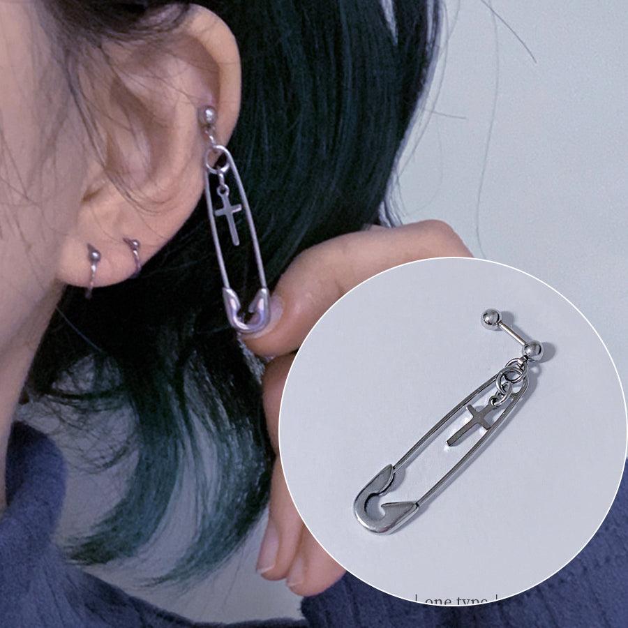 18G 安全ピンA ピアス 耳たぶ 軟骨などに ボディピアス - アクセサリー