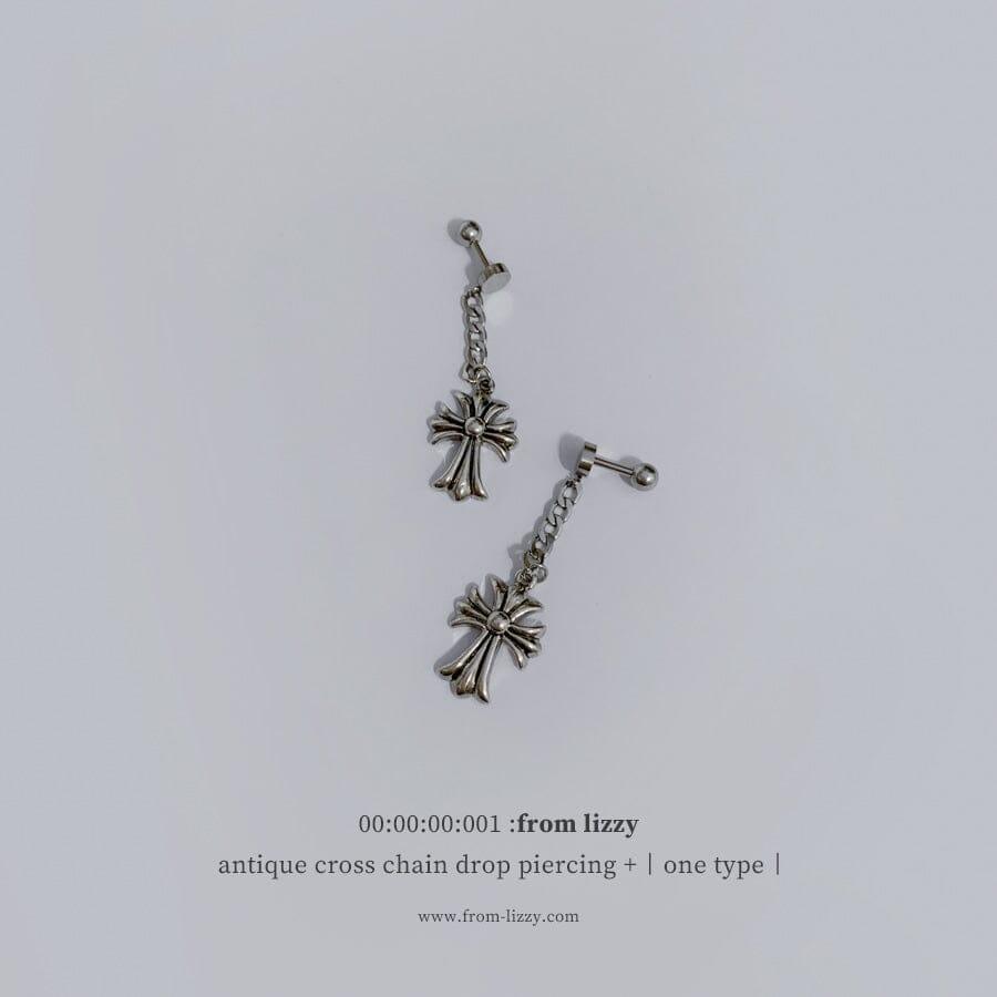 アンティーク クロス チェーン ドロップ ピアッシング Piercing from lizzy