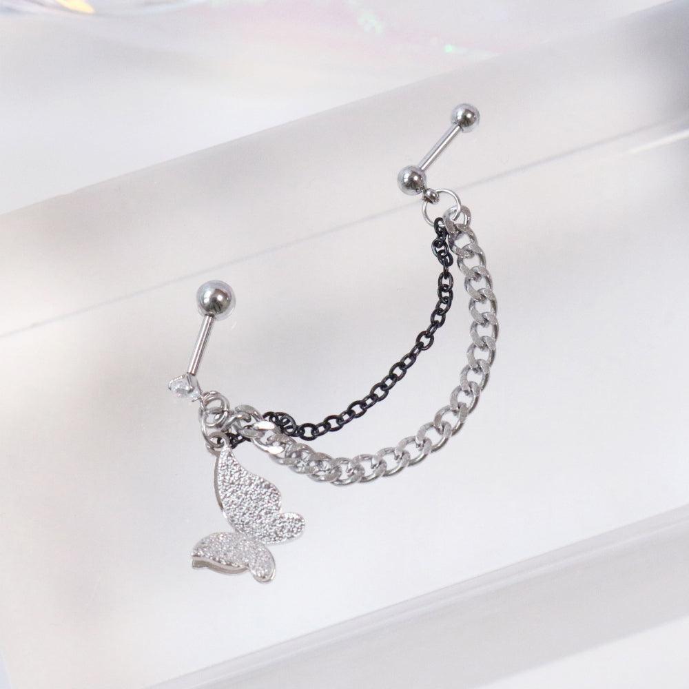 アンティーク蝶々ツーピンピアッシング Piercing bling moon