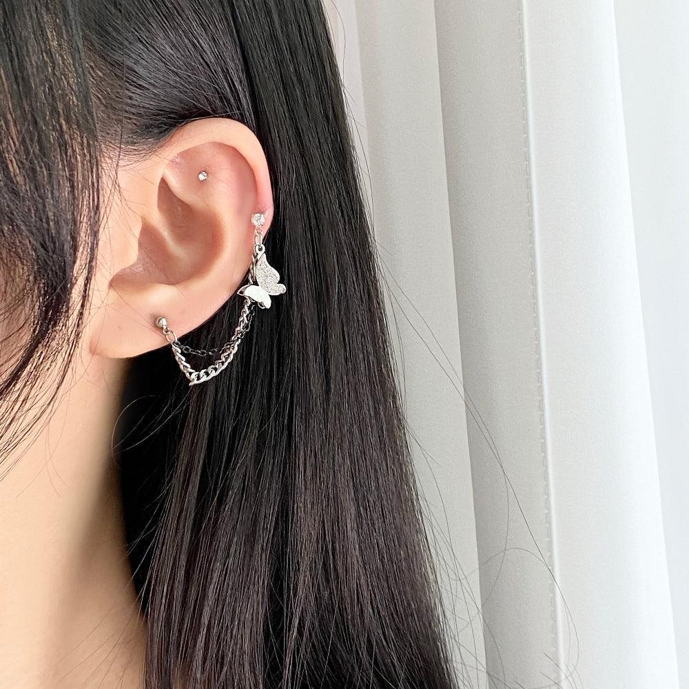 アンティーク蝶々ツーピンピアッシング Piercing bling moon