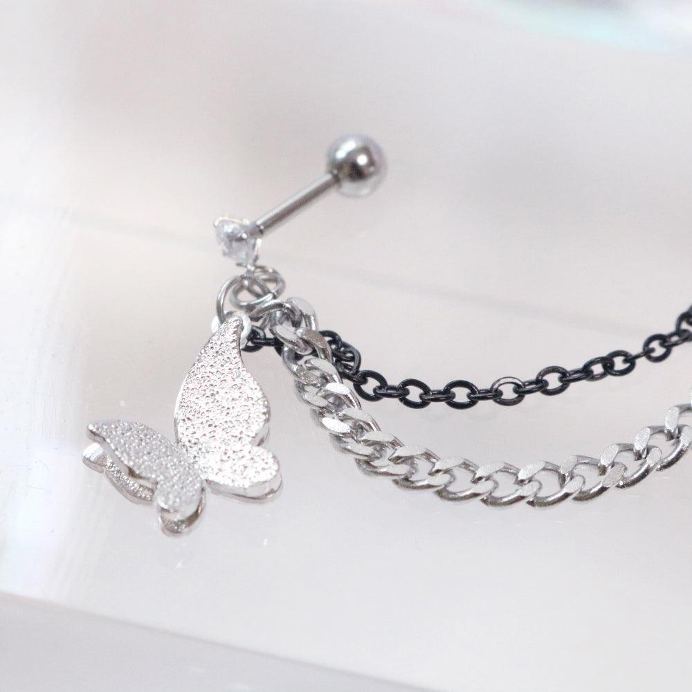 アンティーク蝶々ツーピンピアッシング Piercing bling moon