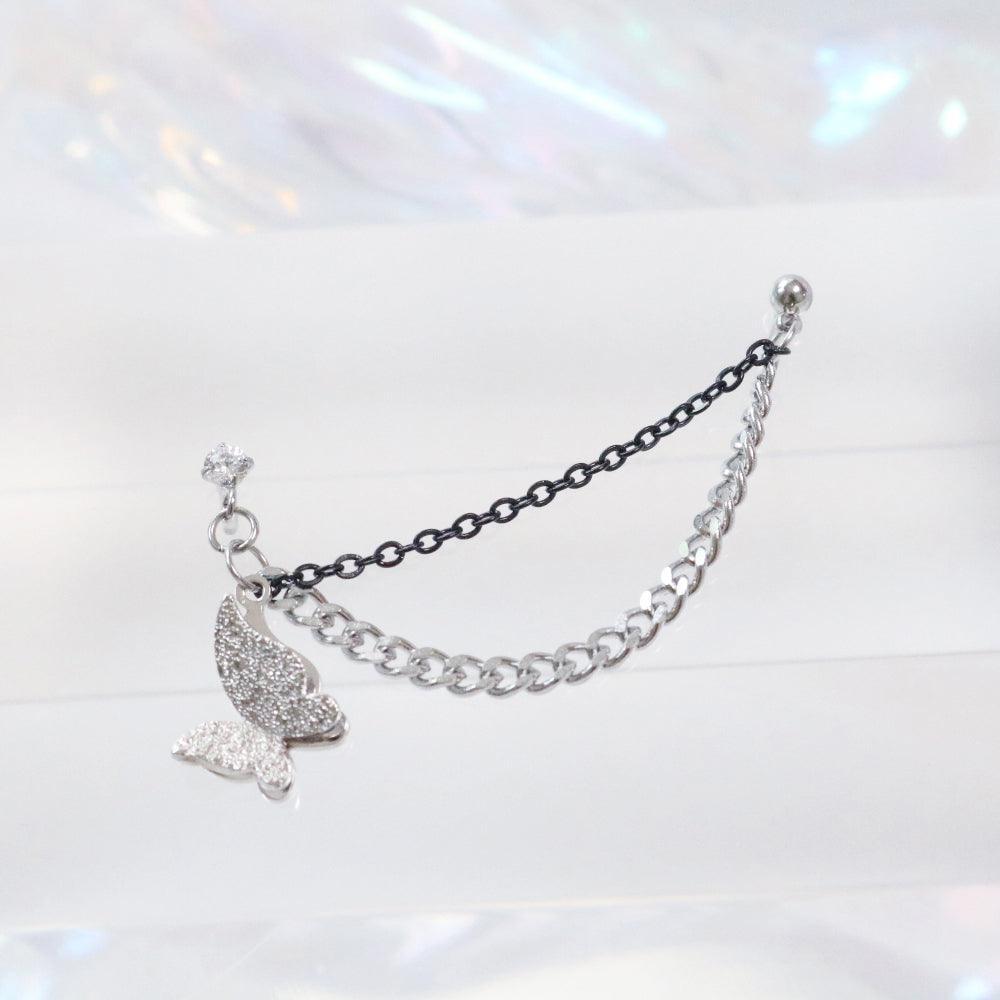 アンティーク蝶々ツーピンピアッシング Piercing bling moon