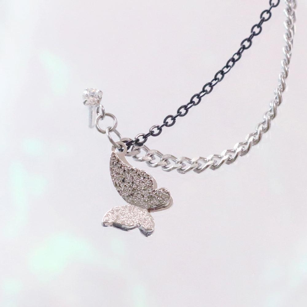 アンティーク蝶々ツーピンピアッシング Piercing bling moon