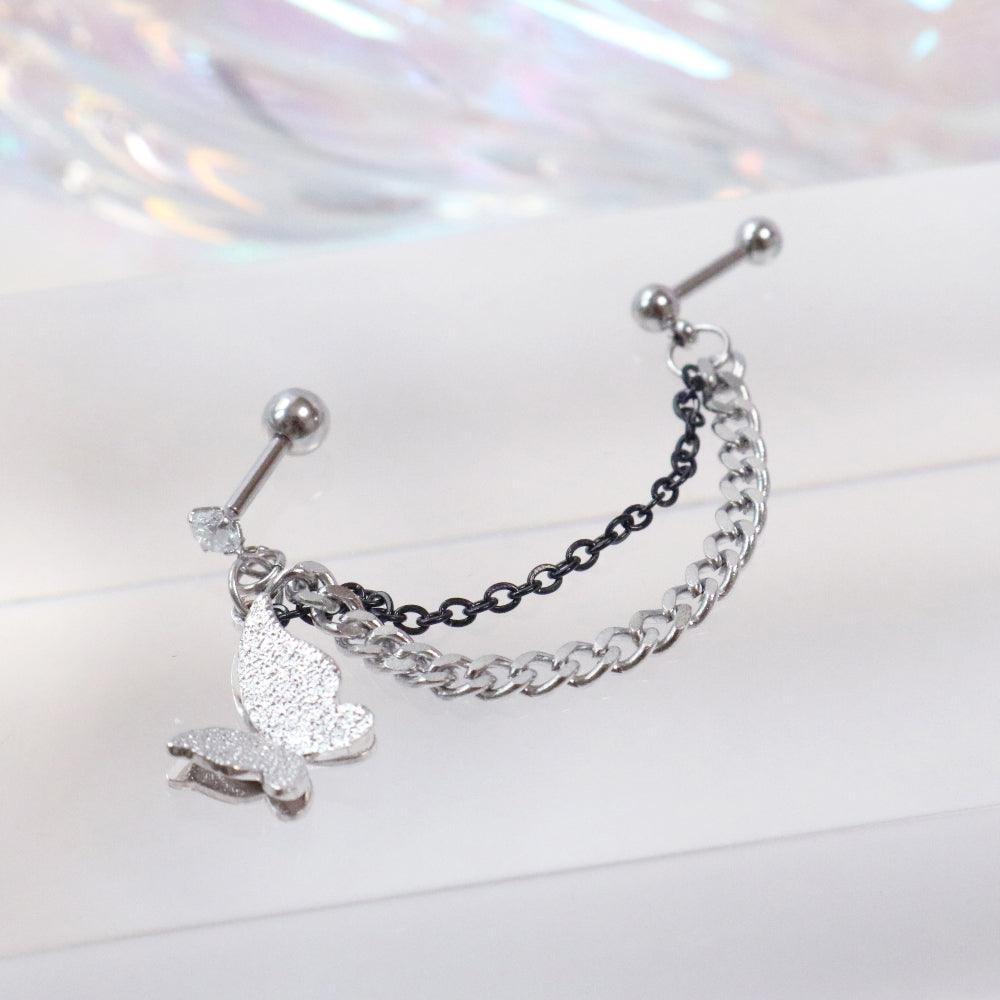 アンティーク蝶々ツーピンピアッシング Piercing bling moon