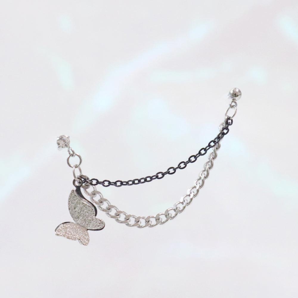 アンティーク蝶々ツーピンピアッシング Piercing bling moon