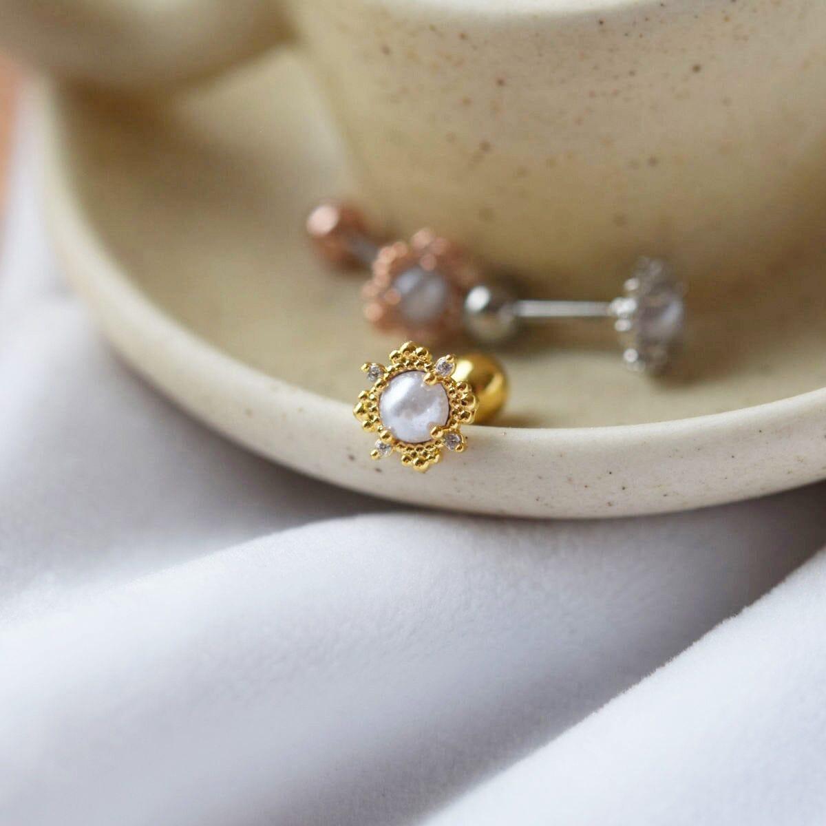 アンティークレース真珠 ピアッシング Piercing 10000won