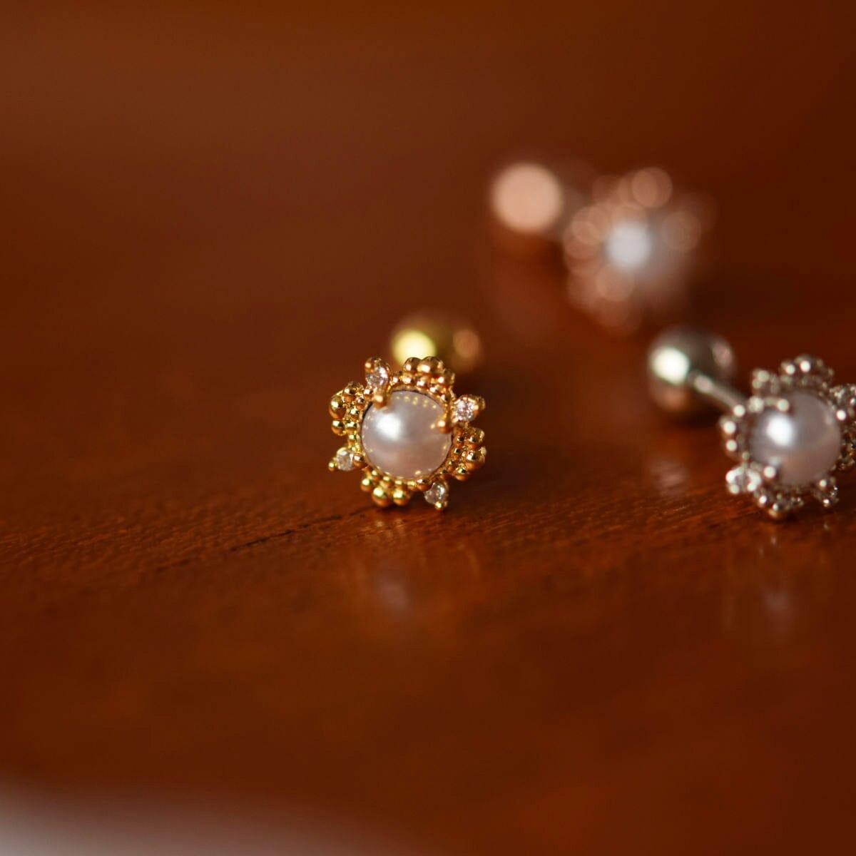 アンティークレース真珠 ピアッシング Piercing 10000won