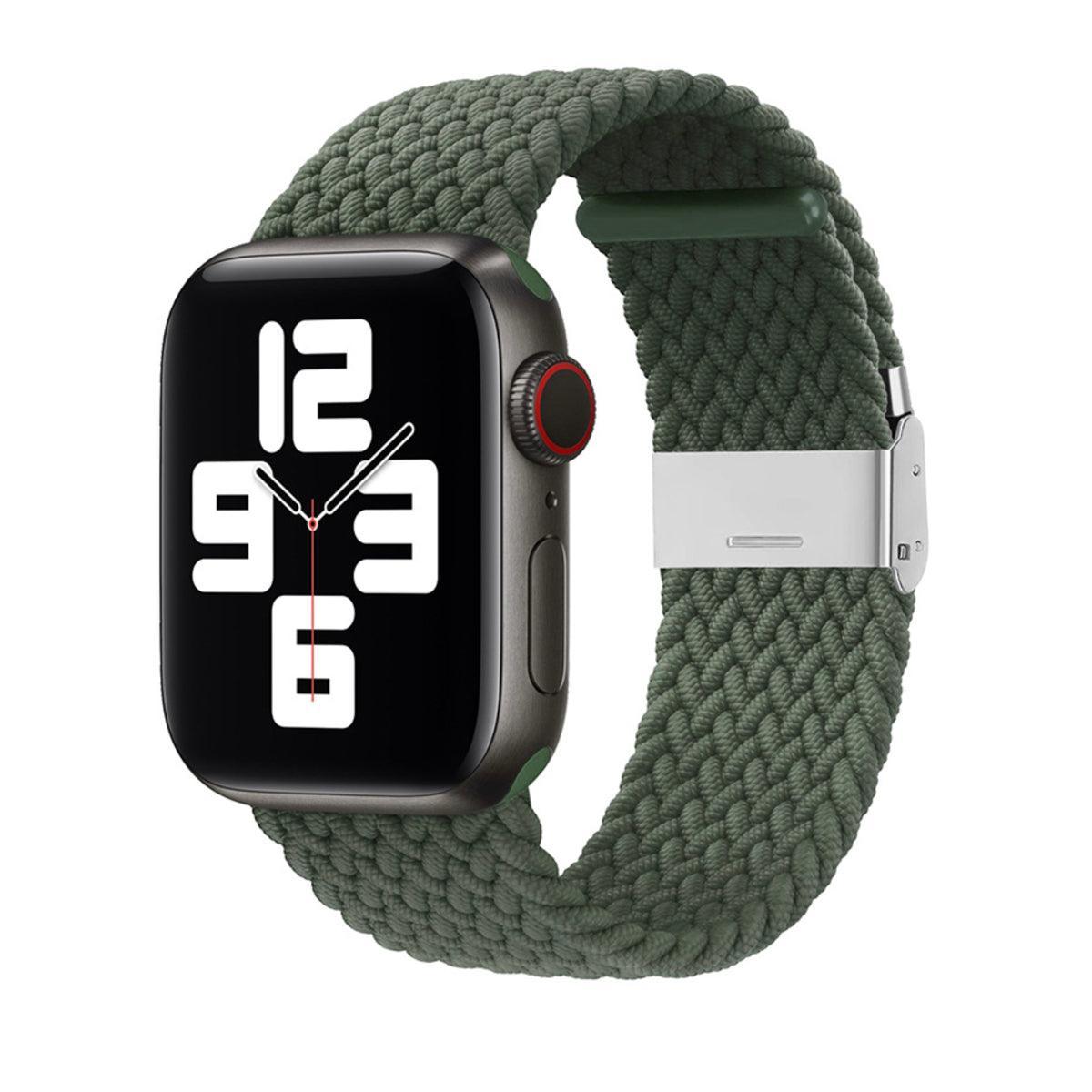 Apple Watch 調整可能 ブレイデッドソロループ (ダークオリーブ) apple watch バンド givgiv