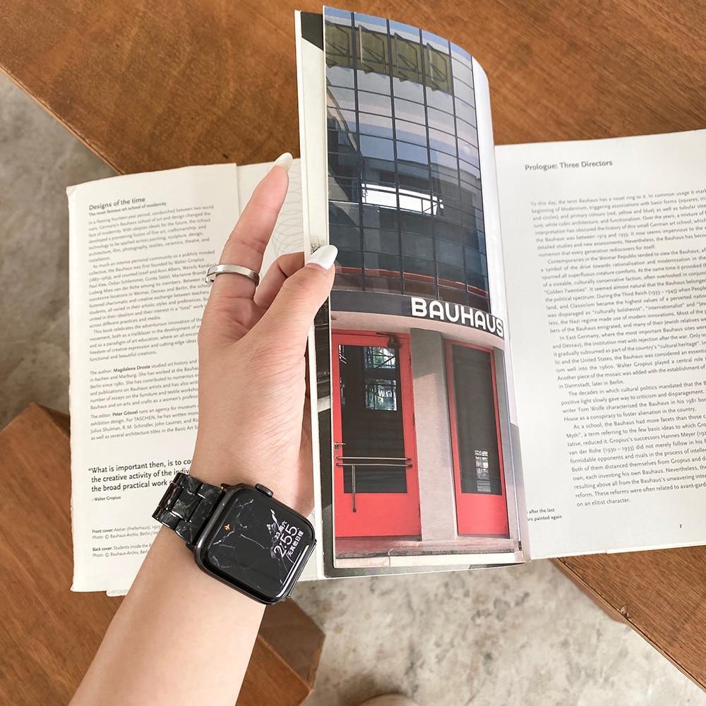 Apple Watch Marble Metal Chain Band (ブラックフラワー) / マーブル チェーン バンド# apple watch バンド givgiv