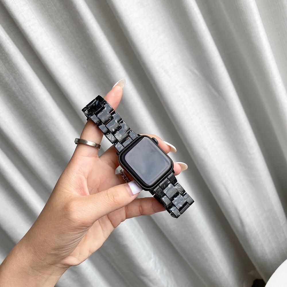 Apple Watch Marble Metal Chain Band (ブラックフラワー) / マーブル チェーン バンド# apple watch バンド givgiv