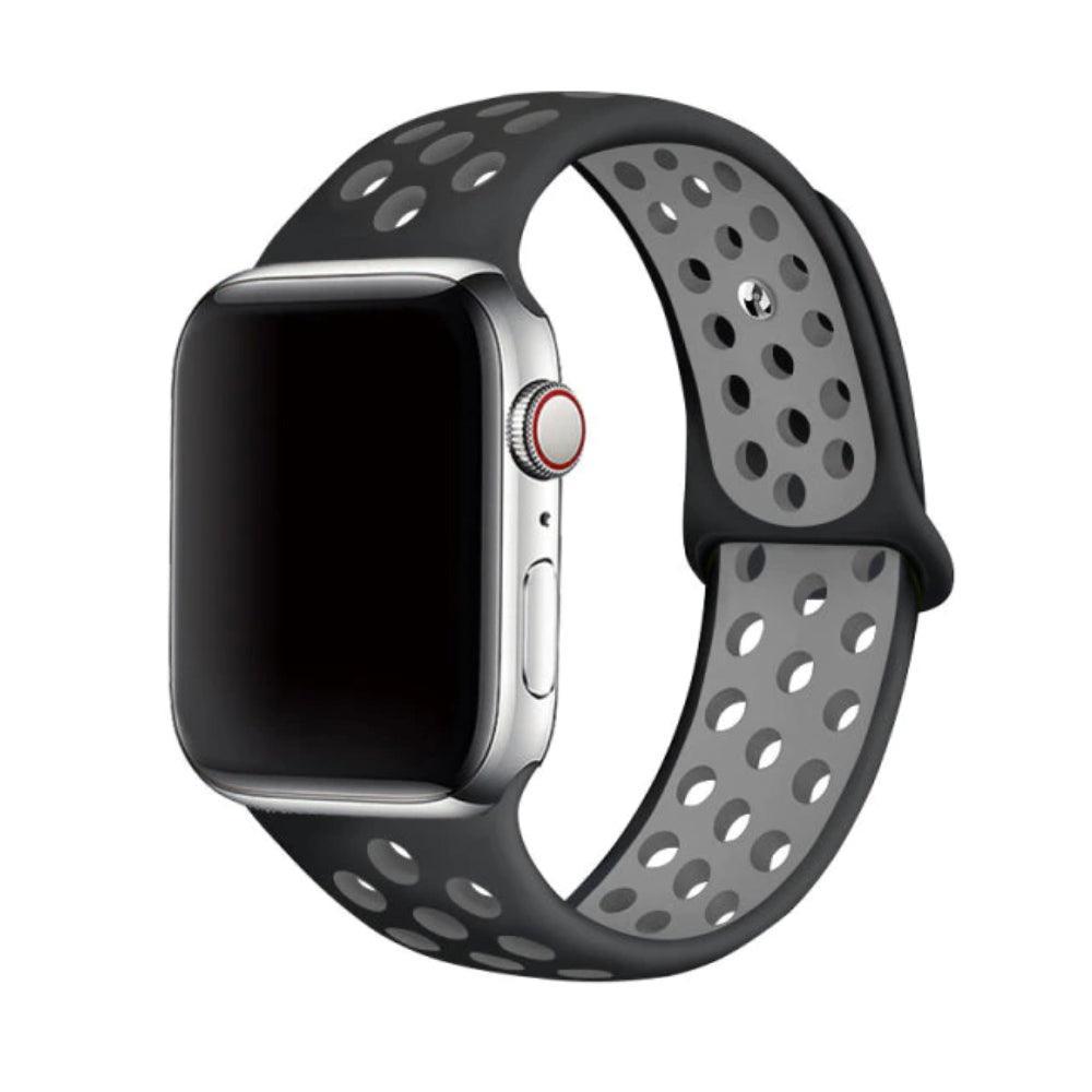 Apple Watch 穴 スポーツバンド(ブラック&グレー) apple watch バンド givgiv