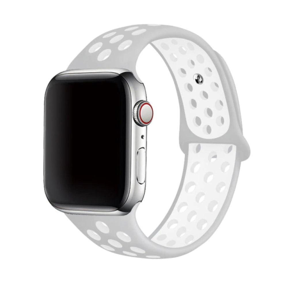 Apple Watch 穴 スポーツバンド(グレー&ホワイト) apple watch バンド givgiv