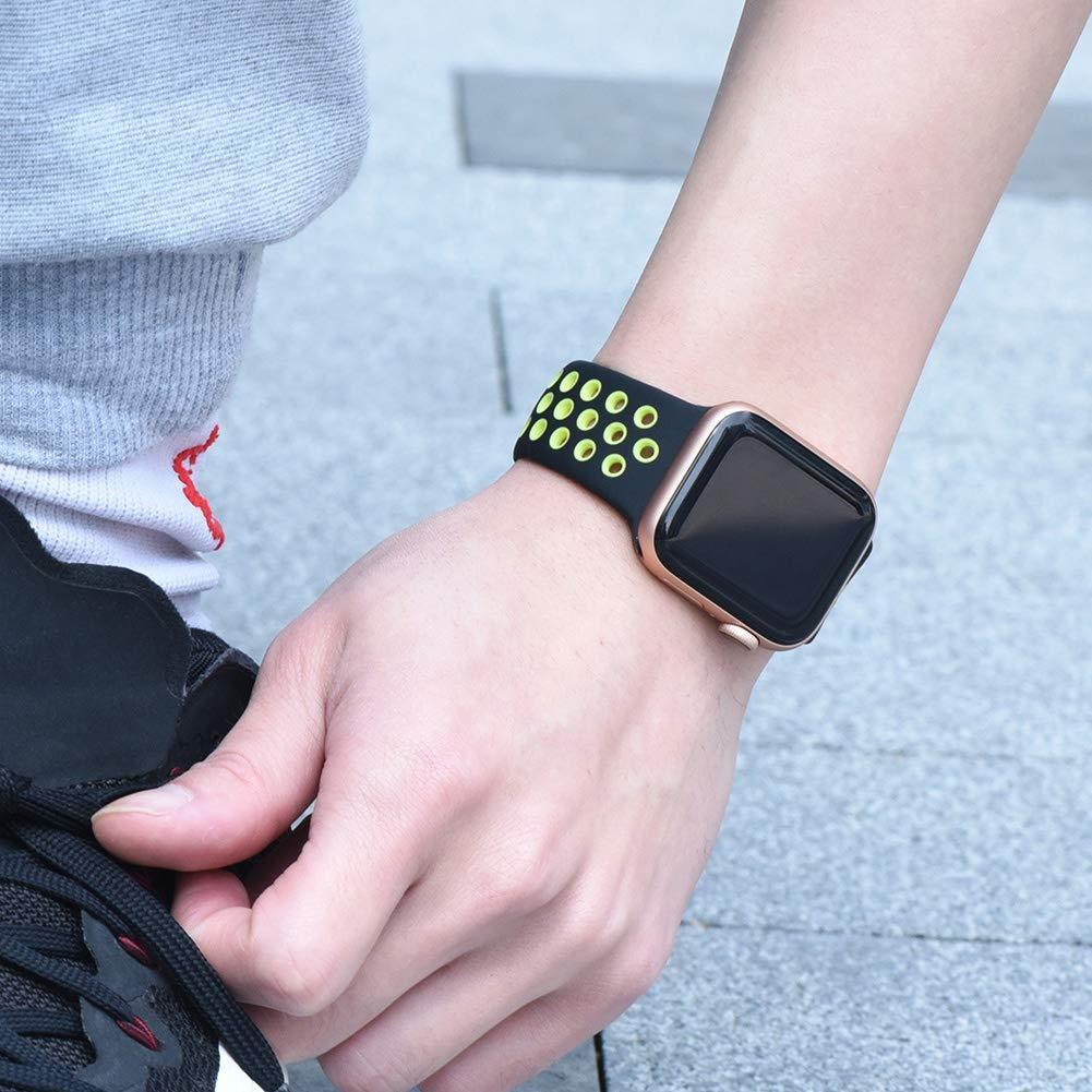 Apple Watch 穴 スポーツバンド(シアン&ブラック) apple watch バンド givgiv