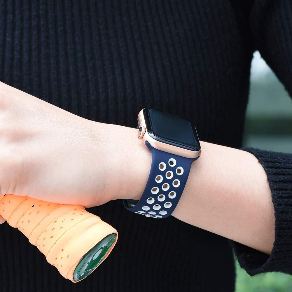 Apple Watch 穴 スポーツバンド(シアン&ブラック) apple watch バンド givgiv