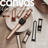 アップルウォッチ牛革ラインレザーキャンバスバンド watch VIEWLAP